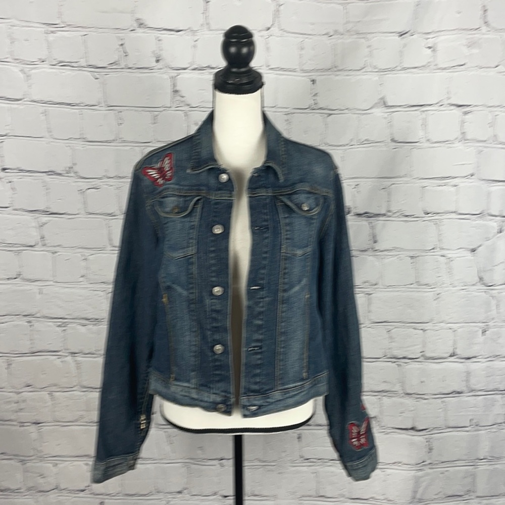 7 For All Kind Butterfly Jean Jacket Sz Large